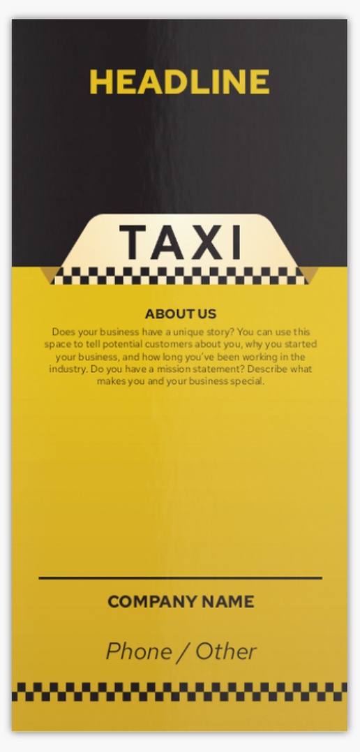 Design Preview for Design Gallery: Taxi Service Postcards, DL (99 x 210 mm)