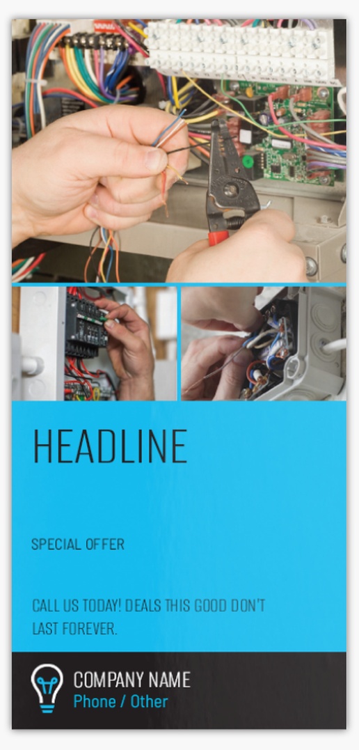 Design Preview for Design Gallery: Electricians Postcards, DL (99 x 210 mm)