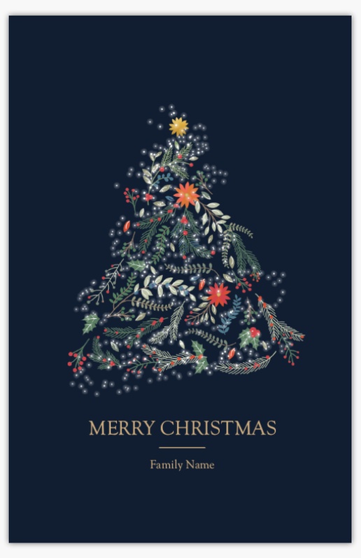Design Preview for Trees & Wreaths Christmas Cards Templates, Folded 4.6" x 7.2" 