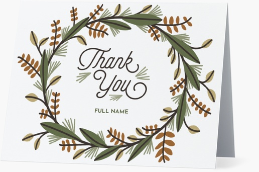 A wreath thank you white brown design for Christmas