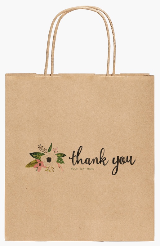 Design Preview for Design Gallery: Florals & Greenery Standard Kraft Paper Bags, 190 x 80 x 210 mm