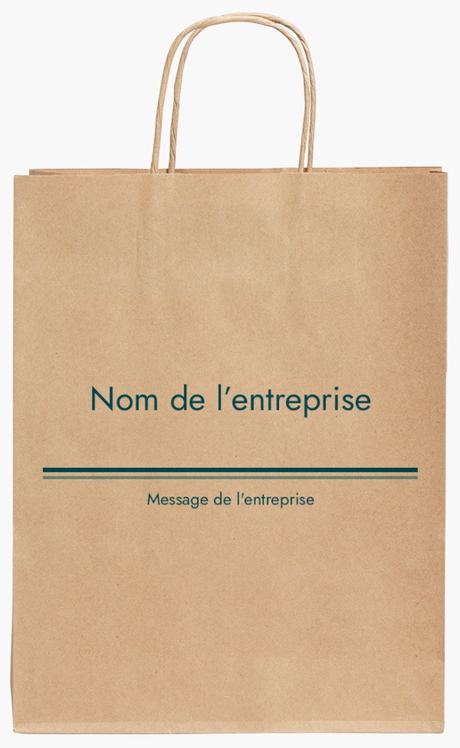 Aperçu du graphisme pour Galerie de modèles : sacs en papier kraft pour services aux entreprises, 24 x 11 x 31 cm