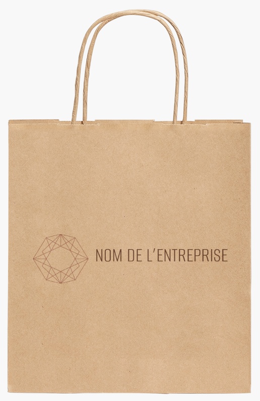 Aperçu du graphisme pour Galerie de modèles : sacs en papier kraft pour services aux entreprises, 19 x 8 x 21 cm