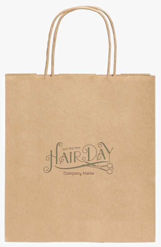 Design Preview for Design Gallery: Hair Salons Standard Kraft Paper Bags, 19 x 8 x 21 cm