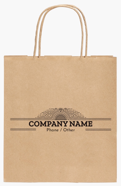 Design Preview for Design Gallery: Hair Salons Standard Kraft Paper Bags, S (190 x 80 x 210 mm)
