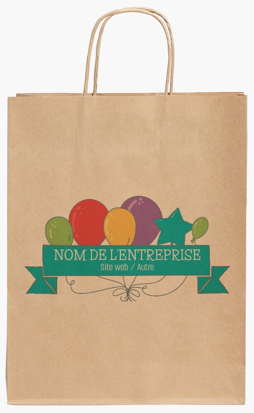 Aperçu du graphisme pour Galerie de modèles : sacs en papier kraft pour commerces et boutiques, 24 x 11 x 31 cm