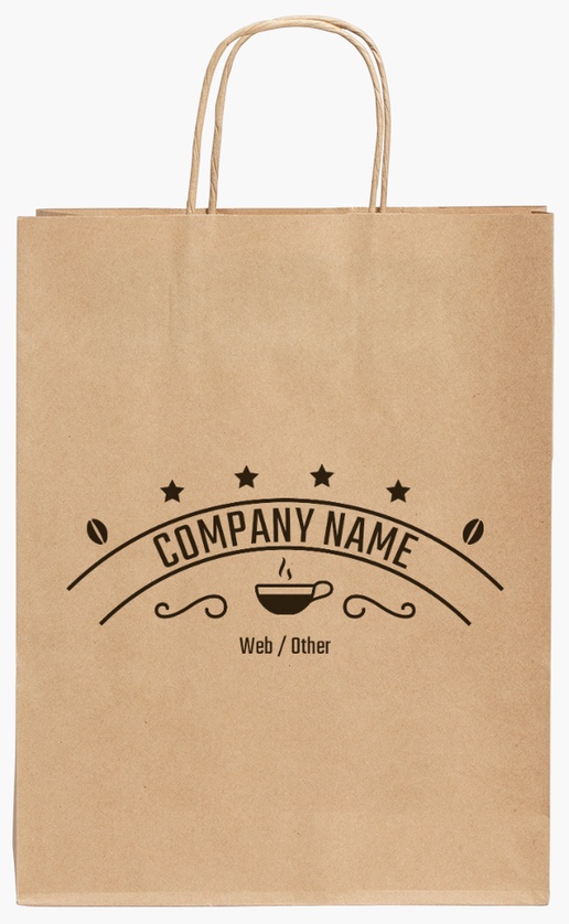 Design Preview for Design Gallery: Coffee Shops Standard Kraft Paper Bags, 24 x 11 x 31 cm