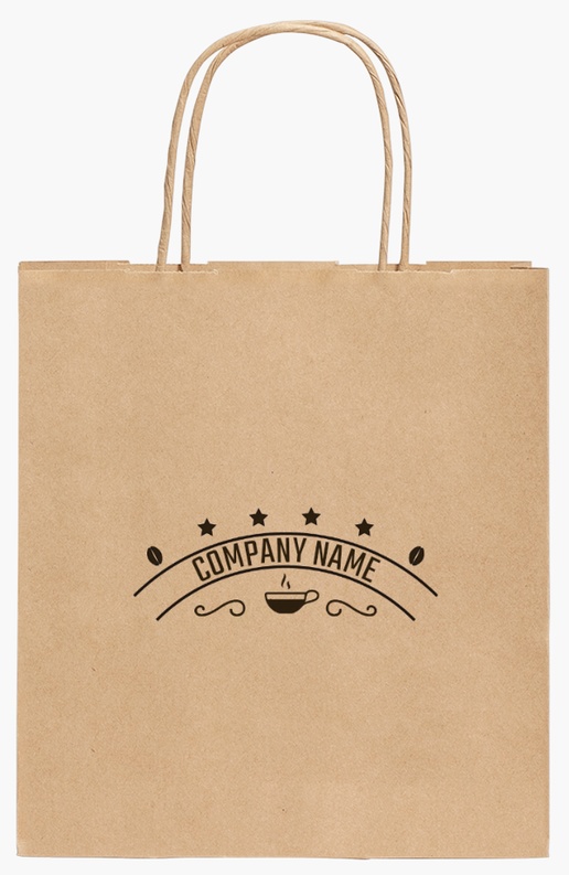 Design Preview for Design Gallery: Coffee Shops Standard Kraft Paper Bags, 19 x 8 x 21 cm