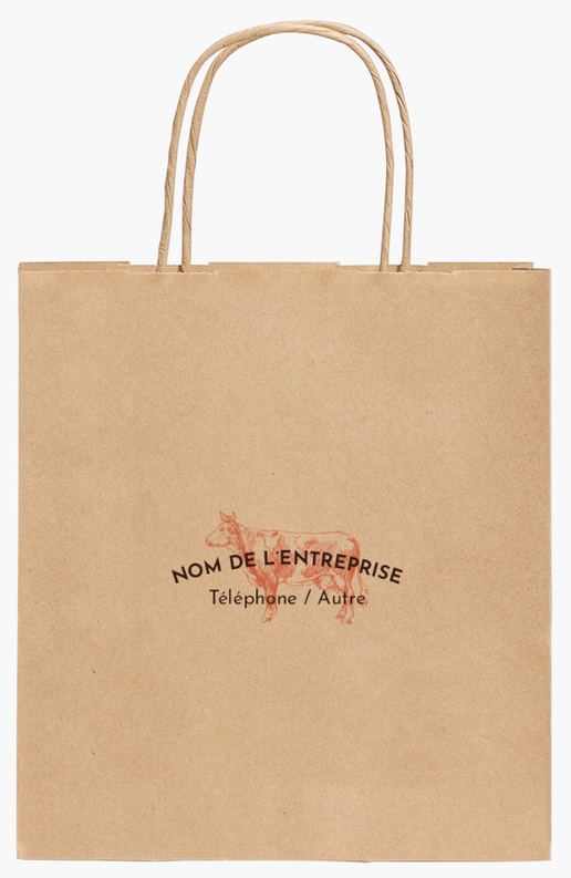 Aperçu du graphisme pour Galerie de modèles : sacs en papier kraft pour boucherie, 19 x 8 x 21 cm