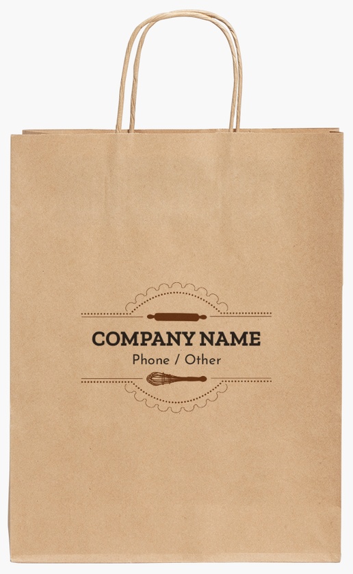 Design Preview for Design Gallery: Bakeries Standard Kraft Paper Bags, 24 x 11 x 31 cm