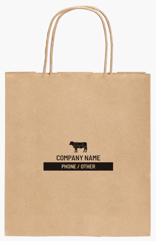 Design Preview for Design Gallery: Butcher Shops Standard Kraft Paper Bags, 19 x 8 x 21 cm