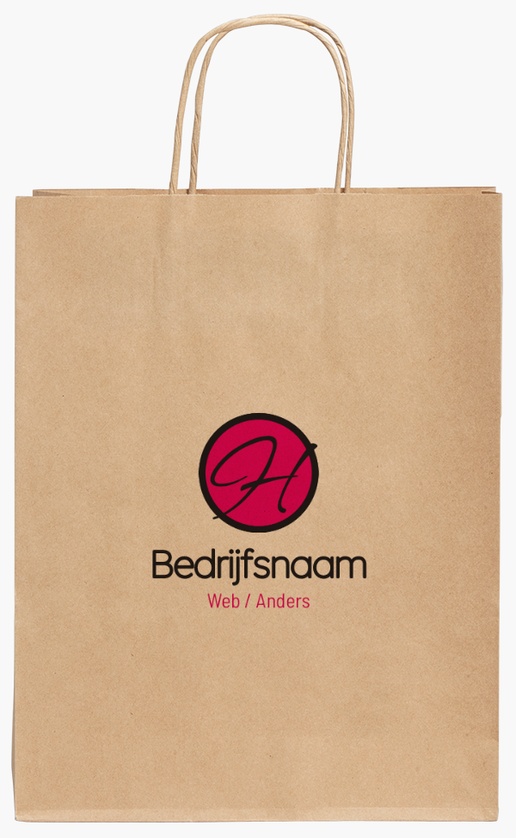 Voorvertoning ontwerp voor Ontwerpgalerij: Retail Kraftpapieren tassen, 24 x 11 x 31 cm