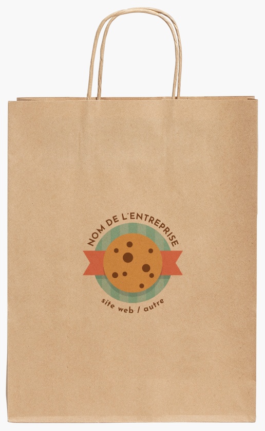 Aperçu du graphisme pour Galerie de modèles : sacs en papier kraft pour boulangerie/pâtisserie, 24 x 11 x 31 cm