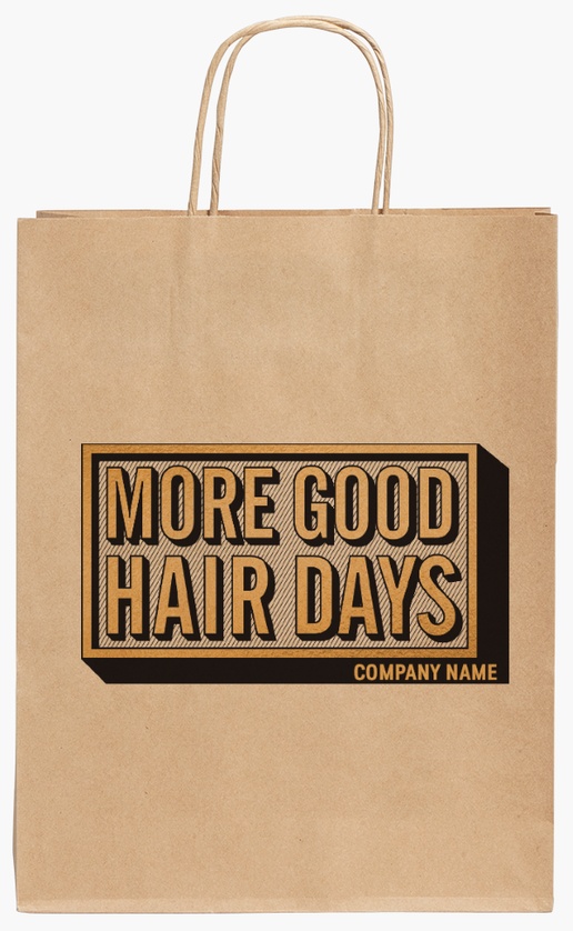 Design Preview for Design Gallery: Hair Salons Standard Kraft Paper Bags, 24 x 11 x 31 cm