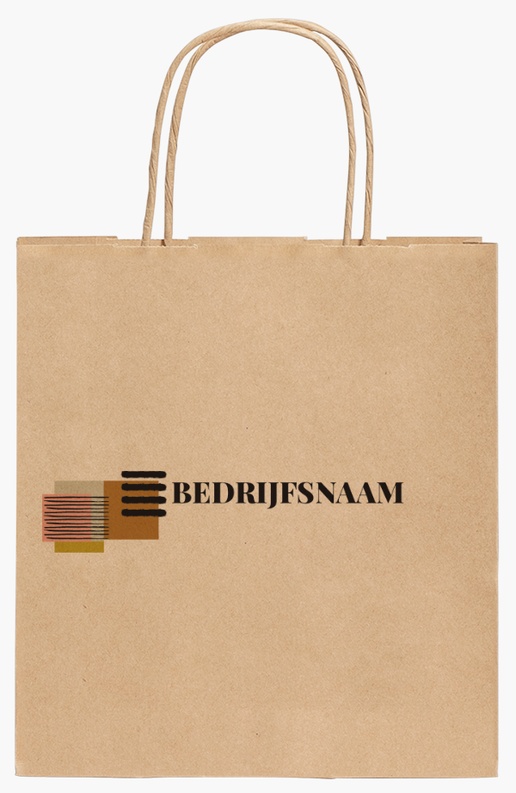 Voorvertoning ontwerp voor Ontwerpgalerij: Marketing en PR Kraftpapieren tassen, 190 x 80 x 210 mm
