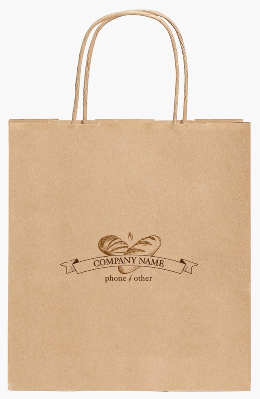 Design Preview for Design Gallery: Bakeries Standard Kraft Paper Bags, 19 x 8 x 21 cm