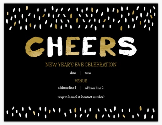 Design Preview for New Year Invitations & Announcements Templates, 5.5" x 4" Flat