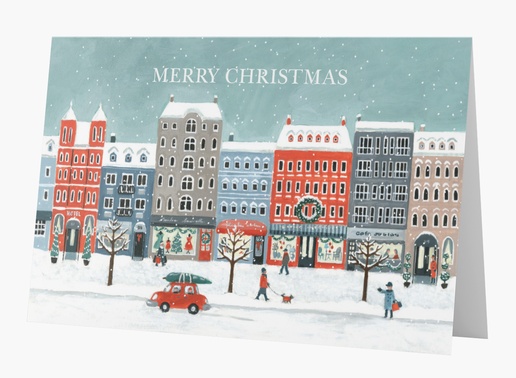 A winter town merry christmas gray white design for Business