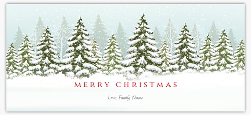 Design Preview for Trees & Wreaths Christmas Cards Templates, Flat 4” x 8” 