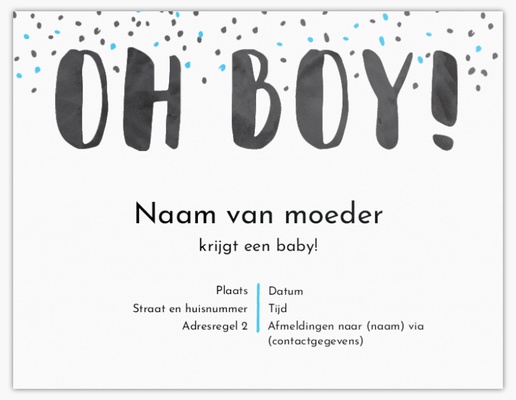 Voorvertoning ontwerp voor Uitnodigingen voor een babyshower, 13,9 x 10,7 cm