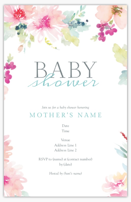 A floral baby shower flowers white cream design for Baby Shower