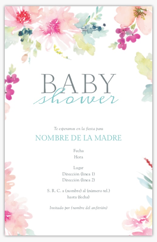 Un baby shower floral flores diseño blanco gris para Baby Shower
