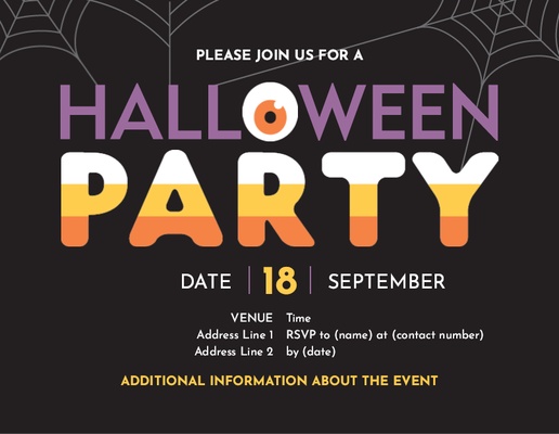 A happy halloween costume party black brown design for Events