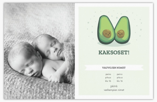 Mallin esikatselu Mallivalikoima: Kaksoset ja useammat Vauvakortti, 18.2 x 11.7 cm