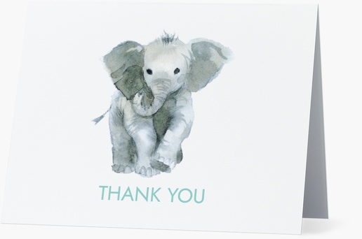 A watercolor elephant baby shower gray white design for Animals