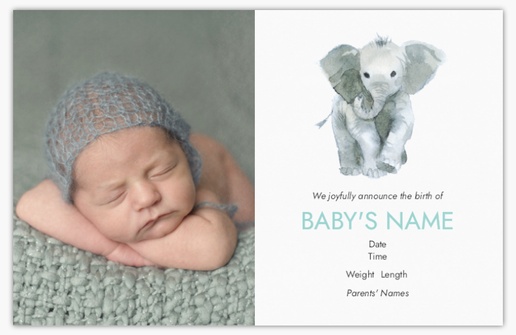 Design Preview for Birth Announcement Cards, 18.2 x 11.7 cm