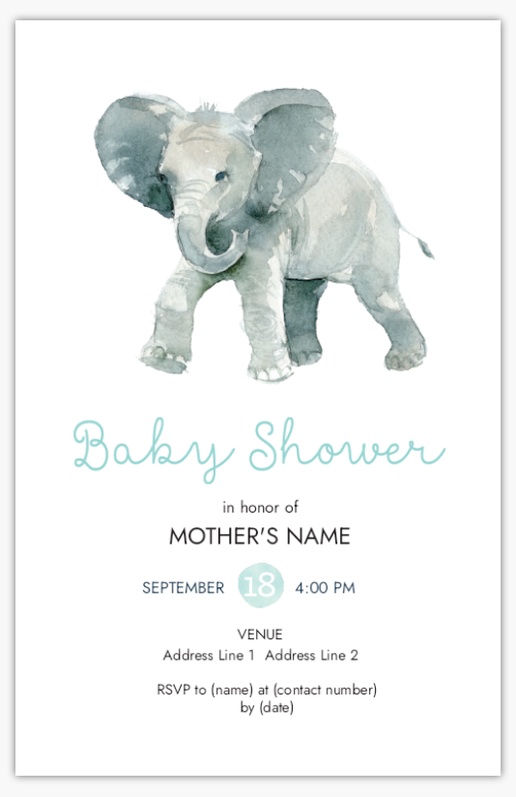 A watercolor elephant zoo animal gray design for Type
