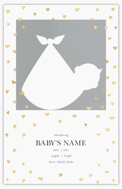 Design Preview for Baby Announcement Cards, 18.2 x 11.7 cm