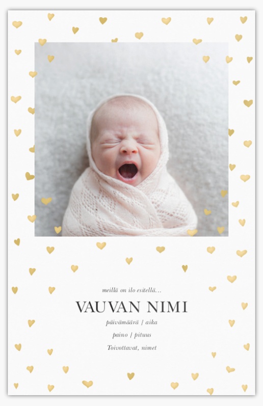 Mallin esikatselu Mallivalikoima: Sydämet Vauvakortti, 18.2 x 11.7 cm