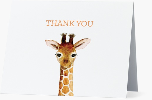 A zoo animal giraffe thank you orange cream design for Baby