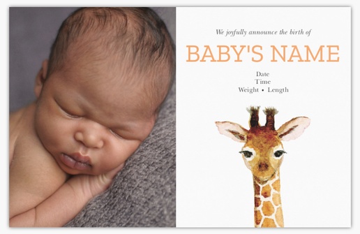 Design Preview for Birth Announcement Cards, 18.2 x 11.7 cm