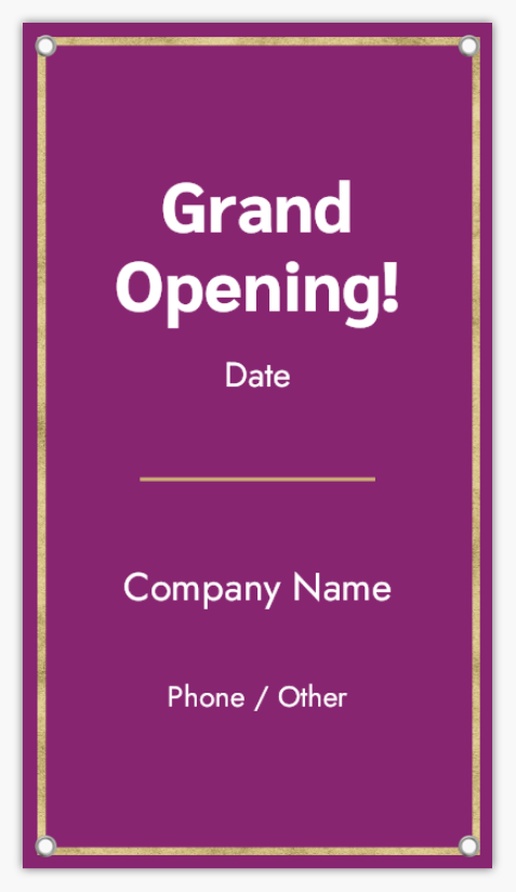 A now open purple purple gray design for Grand Opening