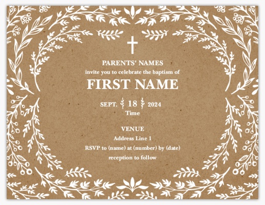 Design Preview for Baptism & Christening Invitations & Announcements Templates, 5.5" x 4" Flat