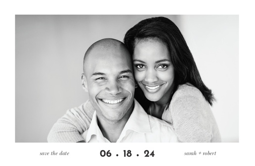 A conservative 1 image cream white design for Save the Date with 1 uploads