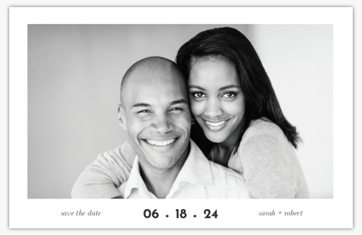 A conservative 1 image white gray design for Save the Date with 1 uploads