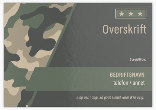 Forhåndsvisning av design for Designgalleri: Patriotisk og militært Postkort, A5 (148 x 210 mm)