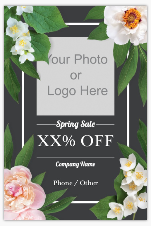 A logo florals gray white design for Holiday & Seasonal with 1 uploads