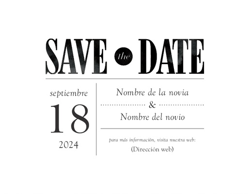 Un centrado en el tipo boda guardar la fecha diseño blanco negro para Reserva la fecha