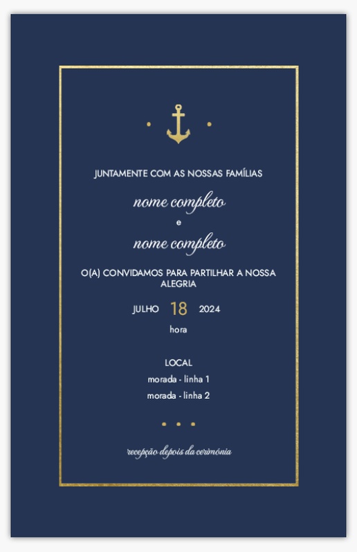 Pré-visualização do design de Modelos e designs de convites de casamento para náutica, Sem dobra 18,2 x 11,7 cm