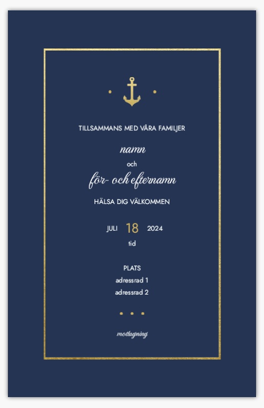 Förhandsgranskning av design för Designgalleri: Sjöfart Bröllopsinbjudningar, Enkelt 18.2 x 11.7 cm