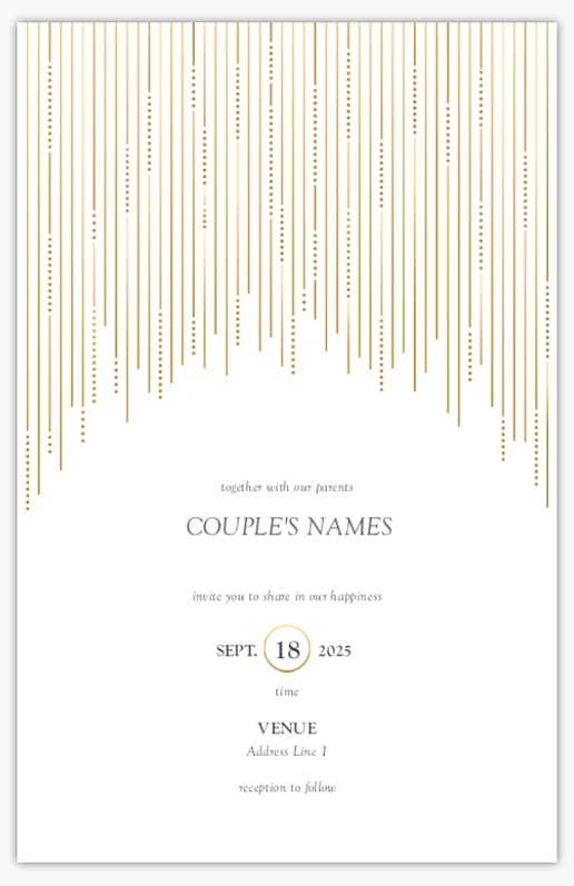 A metallic wedding invitations white design for Elegant