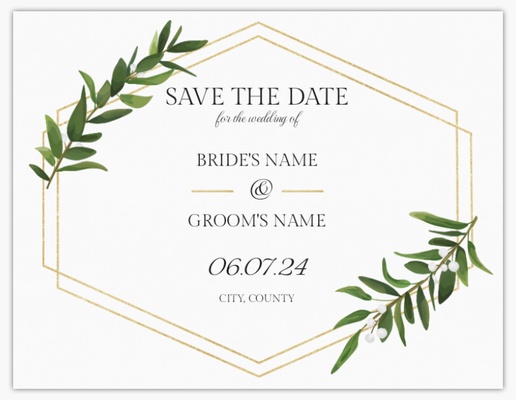 Design Preview for Design Gallery: Elegant Save The Date Cards, Flat 10.7 x 13.9 cm