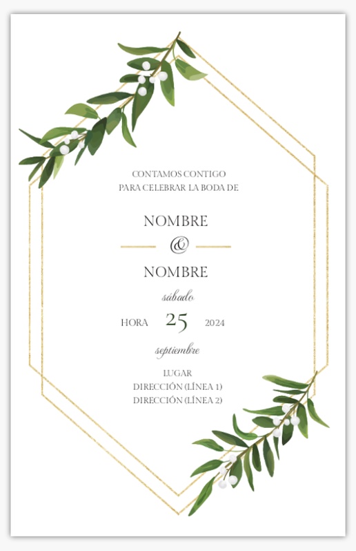 Vista previa del diseño de Invitaciones de boda, Plano 18,2 x 11,7 cm