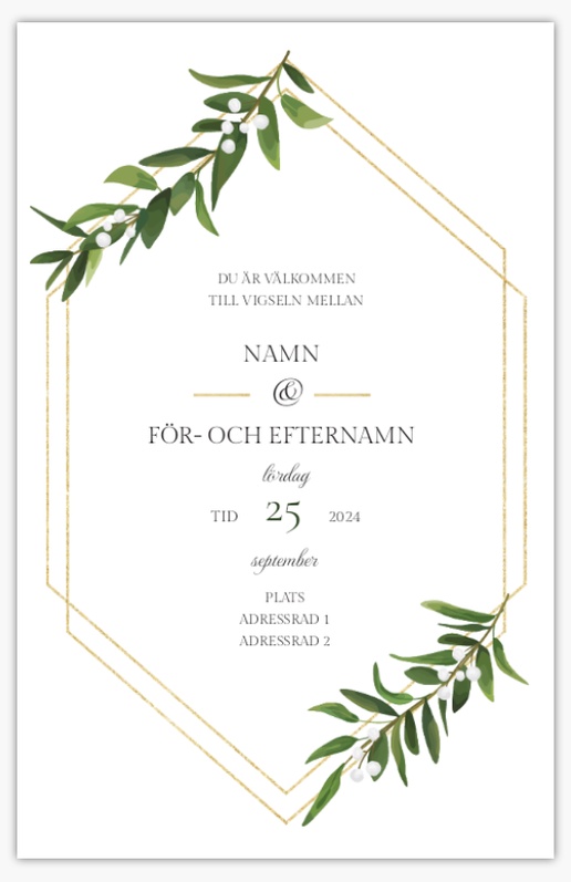Förhandsgranskning av design för Designgalleri: Elegant Bröllopsinbjudningar, Enkelt 18.2 x 11.7 cm