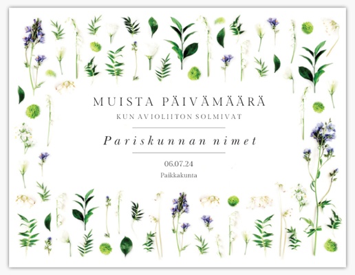 Mallin esikatselu Mallivalikoima: Minimaalinen Muista päivämäärä -kortit, 13,9 x 10,7 cm