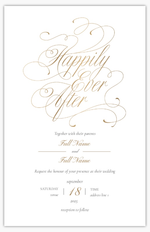 Design Preview for Design Gallery: Typographical Wedding Invitations, Flat 21.6 x 13.9 cm